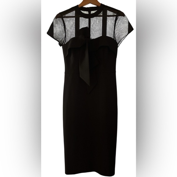 JS Collections Black Dress with Ruffle Detail, and a Sheer top - Picture 1 of 5